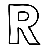一文字からの R Anthology-Outline フォント Sサイズ 3cm×3cm 一文字からの ステッカー mojis-antho0Sr-ds