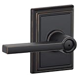Schlage F40-LAT-ADD Latitude Reversible Privacy Door Leverset with the Addison R, Aged Bronze [並行輸入品