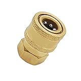 Fenteer コネクター　ソケット　2種　真ちゅう製　圧力　ワッシャ　ホース　アダプタ　洗浄機用　クイック　 - ミニ~1/4メス