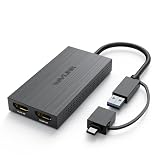 WAVLINK 4K出力ドッキングステーション/デュアル HDMI アダプター/4K（3840x2160 @ 30Hz） ディスプレイ出力/1ｘ4K対応 HDMI出力ポート/1ｘ2K対応 HDMI出力ポート1ｘUSB 3.0ポート搭載1ｘUSB -Cポート搭載、HDMI 変換/デュアル HDMI/Windows 7/8/8.1 /10 /11、Mac OS 10/10以降/hdcpに非対応