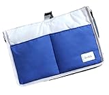 ベビーカー ポーチ マザーズ バッグ 大容量 ドリンク 哺乳瓶 おむつ 収納 (ブルー)