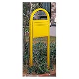 YKK ap製おしゃれ郵便ポスト ポスティモネームプレート付（シール文字）前入・後出 F2型（イエロー） メールボックス