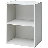 山善(YAMAZEN) カラーボックス 2段 ホワイトウォッシュ 幅42×奥行29×高さ59cm GCB-2(JW)