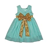 Cutelove 子供ドレス　ワンピース　レースワンピース　女の子　夏　素敵　プリンセス　礼服　蝶結び付き　紗　スパンコール　キラキラ　プレゼント