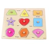 ノブ 木製 ジオメトリック シェイプ コグニティブ パズル キッズ エデュケーション トイ 並行輸入品
