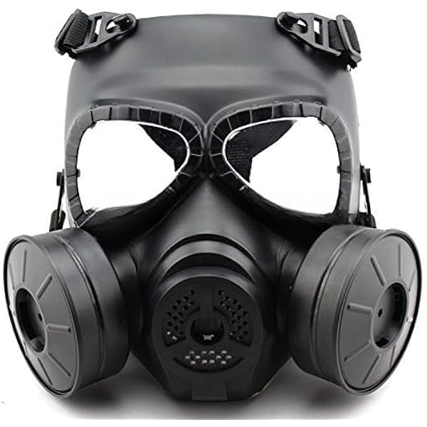 Amazon.co.jp: ミリテック M04 ガスマスクタイプ ダブルファン フル