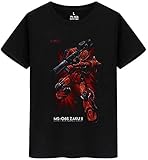 [OOHING] アニメ 機動戦士ガンダム Tシャツ メンズ レディース 夏服 半袖 コットン プリントシャツ 丸首 薄い 通気性 快適 綿 おしゃれ 人気 ファッション 男女兼用 黒 ブラック