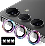 Kakuki for Galaxy S24 FE 用 カメラフィルム ギャラクシーS24 FE カメラ保護フィルム 薄型 強化ガラス 耐衝撃 独立型 露出オーバー防止 アルミ合金 カメラカバー (多色)