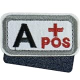 血液型ワッペン タクティカル刺繍 マジックテープ対応 ホワイト A+ 5×2.5cm 全血液型対応 NYANDELMO ND-0174-R02-WH-A-pl
