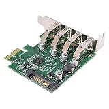 Buerjia ロープロファイル4ポート PCI-E - USB 3.0 HUB PCI Express拡張カードアダプター 5Gbps USB1.1/2.0/3.0オペレーティングシステム