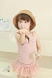 M.Z.L　子供　ドレす　女の子ワンピース　シフォンドレス　パーティー 春夏 可愛い ベビー 子供　フォーマル ワンピース　　ブラウス＋スカート (100CM, ピンク)