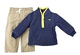 Carter's(カーターズ) ベビー フリースプルオーバー ＆ チノパンツ セット (ネイビー) Baby 2-Piece Sweater & Chino Pants Set (24M(90))