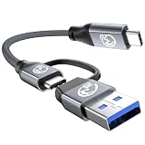 UseBean 240W USB C ケーブル 0.2M，PD3.1 超急速充電USB 3.2 Gen 2 20Gbps データ転送 4K 60Hz映像出力 高耐久ナイロンUSB-A/C & USB-CケーブルiPhone 15, iPad Pro/Air, MacBook, Matebook, Xperia, Galaxy S24 等Type-c機種対応