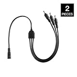 YOUKOYI 1 Female 3 Male DC Power Supply Splitter Cable for CCTV Cameras/ Strip Lights, Pack of 2 [並行