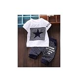 赤ちゃんの男の子の服2017ブランドの夏の子供の服は、Tシャツ+パンツのスーツの服セットを設定します。スタープリント服新生児のスポーツスーツ10 - 12M