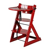 ベビーチェア キッズチェア テーブル付き トレイ付き 木製 子供用椅子 レッド