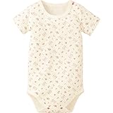 コンビミニ あったか半袖ボディTシャツ(お花) 70 オレンジ