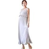 greenleafbaby マタニティ ワンピース ロング丈 授乳口付き 授乳服 マキシワンピ 妊娠服 (グレー, M)