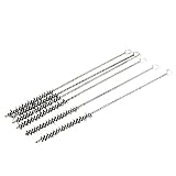 uxcell　ボアブラシ　鋼　金属　シルバートーン　ブラック　6個入り　ワイヤーブラシ洗浄パイプ管孔