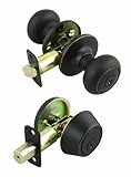 Design House 701813 Cambridge 2-Way Latch Deadbolt and Entry Door Knob, Adjustable Backset, Oil Rubb