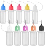 ニードルボトル ニードルチップアプリケータ 接着剤ボトル DIY クーリングツール 針付き スポイトボトル 10mlパック10個 (カラフル)