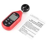 UNI-T UT363ミニデジタルLCD風速計ハンドヘルドポケットサイズ風速風温度テスターバックライト(色:ブラック＆レッド)