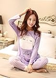 (Yland Select) 授乳 パジャマ マタニティ ルーム ウェア パンツ 妊婦 楽々 カジュアル プリント 授乳口 ゆったり サイズ 部屋着 服 入院 産前 産後 上下セット (M, パープル