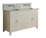 Sutton Spaプレミアムダブル63 cmパールホワイトVanity Carrara White Top