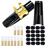 gyepin 31ピース アルトサクソフォン マウスピースキット サクソフォンマウスピース メタルリガチャー付き サクソフォン 2.5 リードクッション プラスチックキャップ