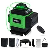 レーザー墨出し器 4Dグリーンレーザー墨出し器(4x360°) 16ライン墨出しレーザー 水平器 レーザー ビルドとアライメント用、充電式大容量バッテリー2個、リモコン、磁気回転スタンド レーザー安全基準:クラス2