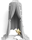 RAINLAX 蚊帳 吊り下げタイプ 虫除けに 子供用天蓋蚊帳 持ち運べる 高さ250cm 収納便利 折り畳み30*30*7cm可愛い オシャレ モスキートネット　 (グレー)