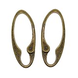 [Colcolo] 2本のアンティークブロンズヴィンテージ合金オーバルプッシュゲートスプリングカラビナ