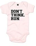 (考えずに走ろう。) Don't Think. Run, プリント　ベビースーツ - ベビー　ピンク/黒 12-18 ヶ月