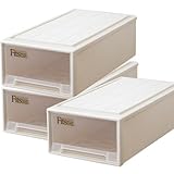 Fits フィッツケース 衣装ケース まとめ買い3個セット 押入れ用 ロング カプチーノ