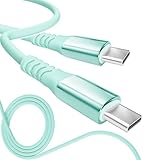 13カラー 4長さ PD急速 15W 60W 100W 100％シリコン 超高耐久 USB-A Type-C to Type-C【inklink Japan公式】充電ケーブル iPhone 充電コード USB-C 機器対応 急速充電 PC/パソコン/ノートパソコン/iPhone/iPad/Android (Type-C to Type-C PD60W, ミント, 1.5m)