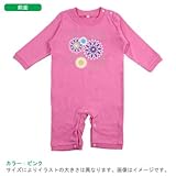 BabyChips 華_紫(名入れ長袖ベビーロンパース) 80 ピンク