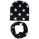 Ochine　ベビー　キッズ　子供　帽子＋マフラー　コットン　二点セット　星柄　超可愛い　男女兼用　保温防寒　撮影用にも　出産祝い　贈り物　フリーサイズ　9色選択