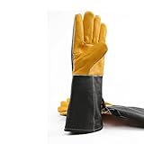 Amtop Premium Grainレザー、Best of Barbecueと暖炉レザーグローブバーベキュー手袋、with 14.5インチExtra Long Sleeves