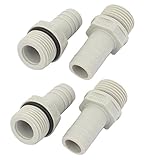 uxcell ホースバルブカプラー　コネクター　プラスチック製　1/2BSP 14mm内径　4個入