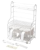 パール金属 調味料ラック スパイスラック 3段 ストッカー2個付 ホワイト ブランキッチン HC-473