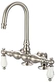 Water Creation F6-0016-02-PL Vintage Classic 3-3/8-Inch Center Deck Mount Tub Faucet with Gooseneck 