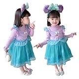 お急ぎ便OK[100cm-140cm]子供用 アリエル風ワンピース プリンセスドレス ディズニー リトルマーメイド コスチューム ハロウィン パーティードレス 女の子用 ピアノ発表会 お遊戯会 キッズドレス キッズワンピース (120) [並行輸入品]