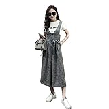 [RSWHYY] レディース サロペット オールインワン オーバーオール サスペンダー カジュアル 春秋 ガウチョパンツ スカーチョ リボン付 つなぎ服 ゆったり 九分丈 修身 着痩せ グレー XL