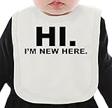 Hi I'm New Here Funny Slogan ネクタイを有する有機ビブ Medium