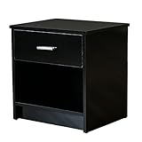 ナイトサイドテーブル 引き出し付 チェスト ブラック　 CG-06BK