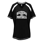 NFL Oakland Raiders半袖ラグランTシャツ、2 x、ブラック/ホワイト
