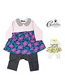 【子供服】 Caldia (カルディア) 衿付綾織花柄スカートTオール 70cm，80cm A54730