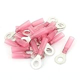 DealMux HRV1.25-6熱は20ピース、レッドとAWG 22-16電気コネクタ収縮ワイヤーはんだ端子を縮小します