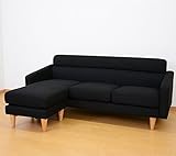 (DORIS)ソファー L型 【オリーブ ブラック】 (KIC)