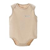 エルフ ベビー(Fairy Baby)楽しい夏ベビー袖なし ボディスーツ オーガニックコットン ノースリーブオール 73cm カーキ